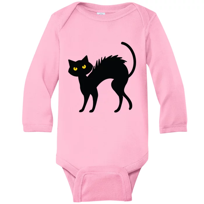 Black Cat Halloween Black Cats Baby Long Sleeve Bodysuit