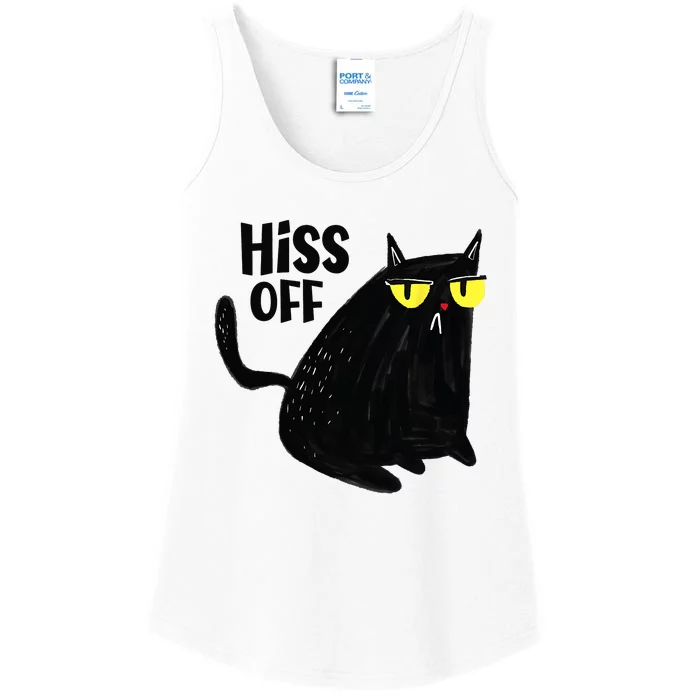 Black Cat Hiss Off For Men Women Meow Cat Gifts Ladies Essential Tank