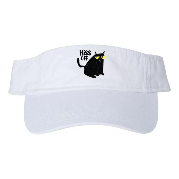 Black Cat Hiss Off For Men Women Meow Cat Gifts Valucap Bio-Washed Visor