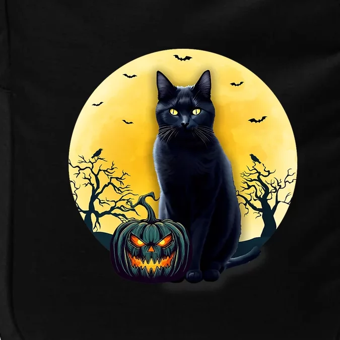 Black Cat Halloween Pumpkin Costume Impact Tech Backpack