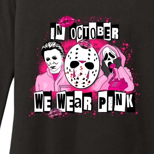 Breast Cancer Horror Movie Characters Halloween Womens CVC Long Sleeve Shirt