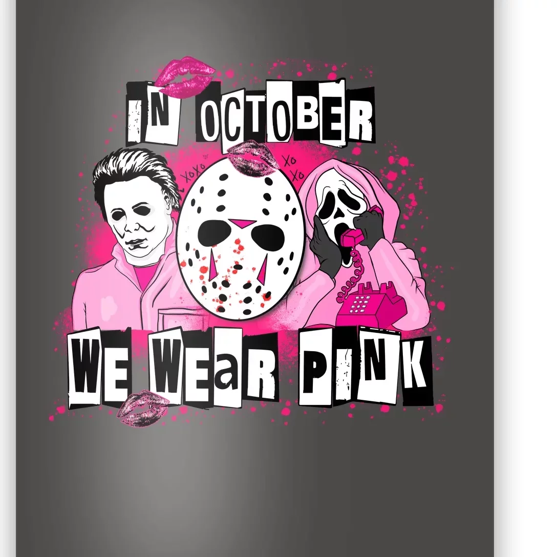 Breast Cancer Horror Movie Characters Halloween Poster