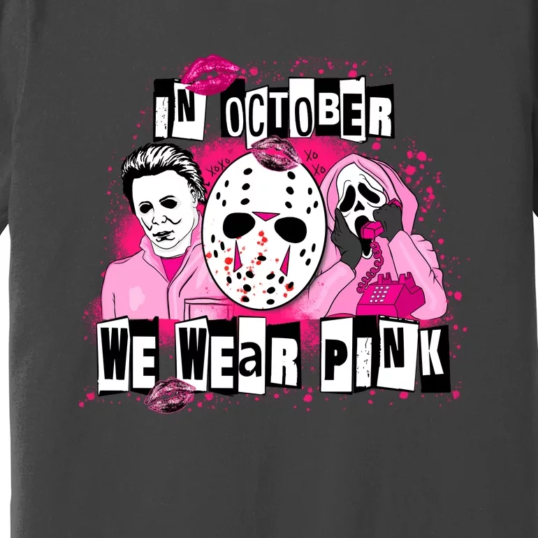 Breast Cancer Horror Movie Characters Halloween Premium T-Shirt