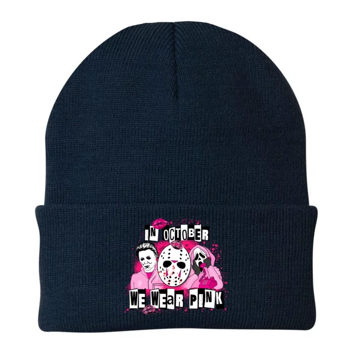 Breast Cancer Horror Movie Characters Halloween Knit Cap Winter Beanie