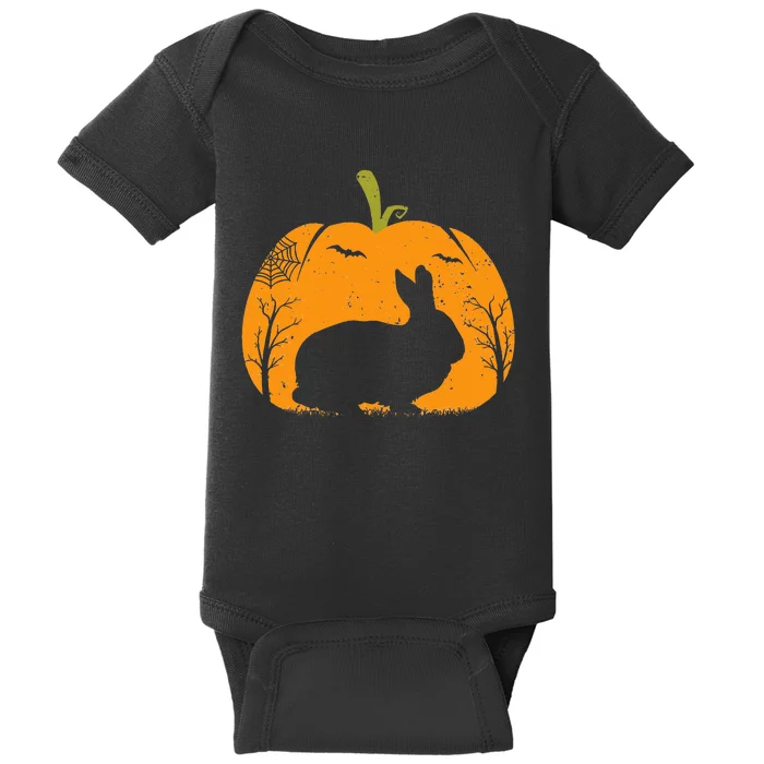 Bunny Cute Halloween Costume Vintage Pumpkin Bunny Lovers Baby Bodysuit