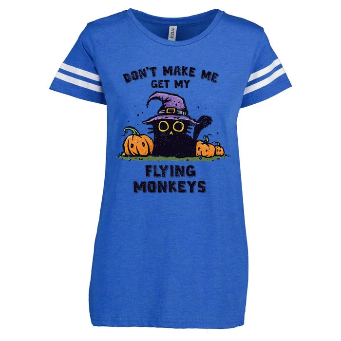 Back Cat Halloween DonT Make Me Get My Flying Monkeys Enza Ladies Jersey Football T-Shirt