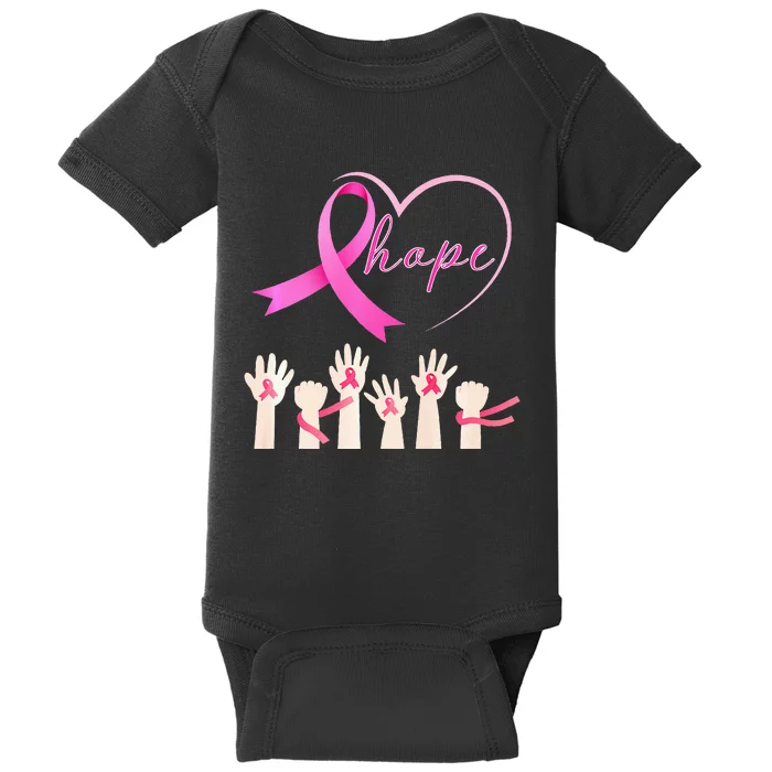 Breast Cancer Hope Heart Ribbon Resilient Hope 2024 Premium Baby Bodysuit