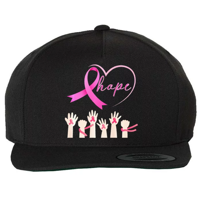 Breast Cancer Hope Heart Ribbon Resilient Hope 2024 Premium Wool Snapback Cap