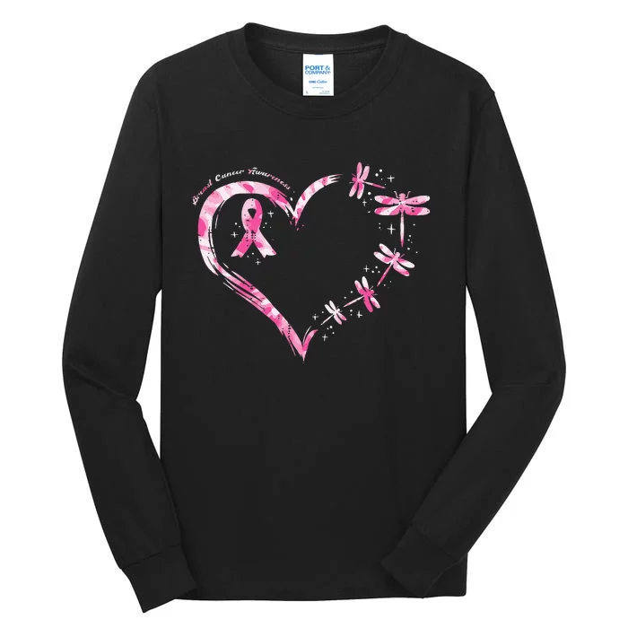 Breast Cancer Heart Dragonflies Awareness Tall Long Sleeve T-Shirt