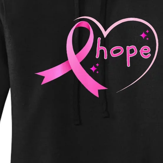 Breast Cancer Hope Ribbon Heart 2024 Awareness Hope Women's Pullover Hoodie