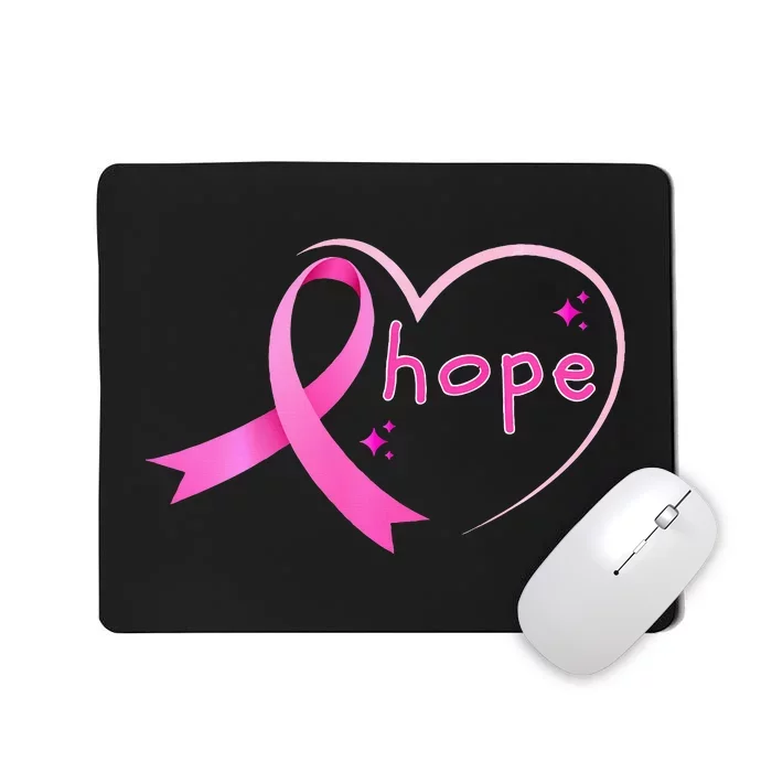 Breast Cancer Hope Ribbon Heart 2024 Awareness Hope Mousepad