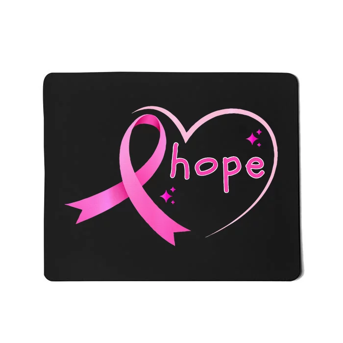 Breast Cancer Hope Ribbon Heart 2024 Awareness Hope Mousepad