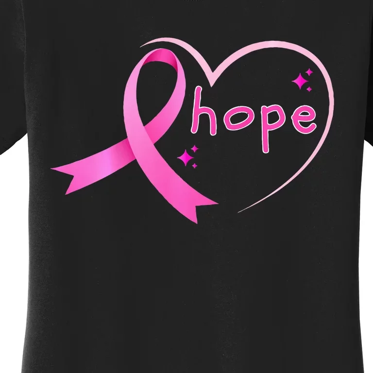 Breast Cancer Hope Ribbon Heart 2024 Awareness Hope Women's T-Shirt