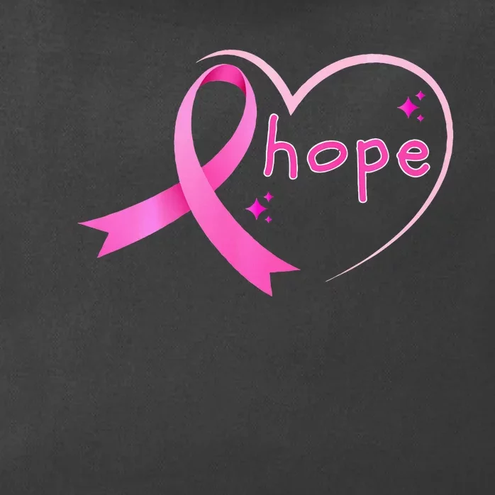 Breast Cancer Hope Ribbon Heart 2024 Awareness Hope Zip Tote Bag