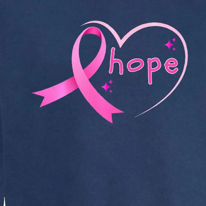 Breast Cancer Hope Ribbon Heart 2024 Awareness Hope Garment-Dyed Sweatshirt