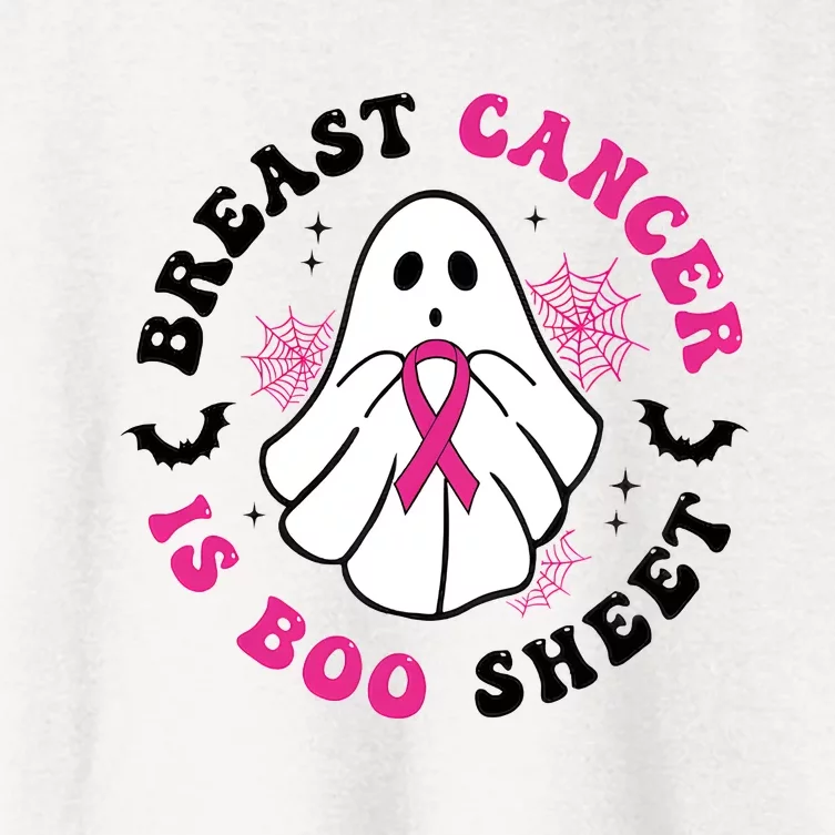 Breast Cancer Is Boo Sheet Breast Cancer Awareness Halloween Women's Crop Top Tee