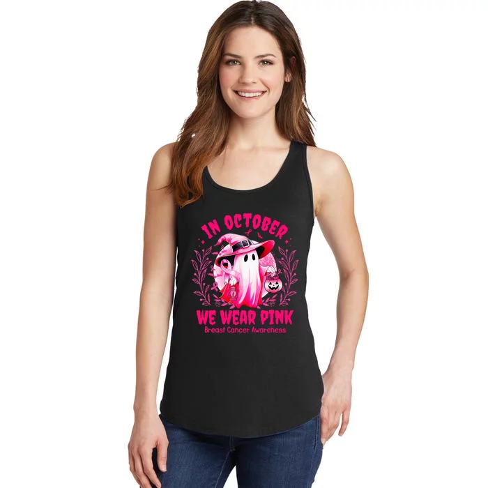 Breast Cancer In October We Wear Halloween Ladies Essential Tank