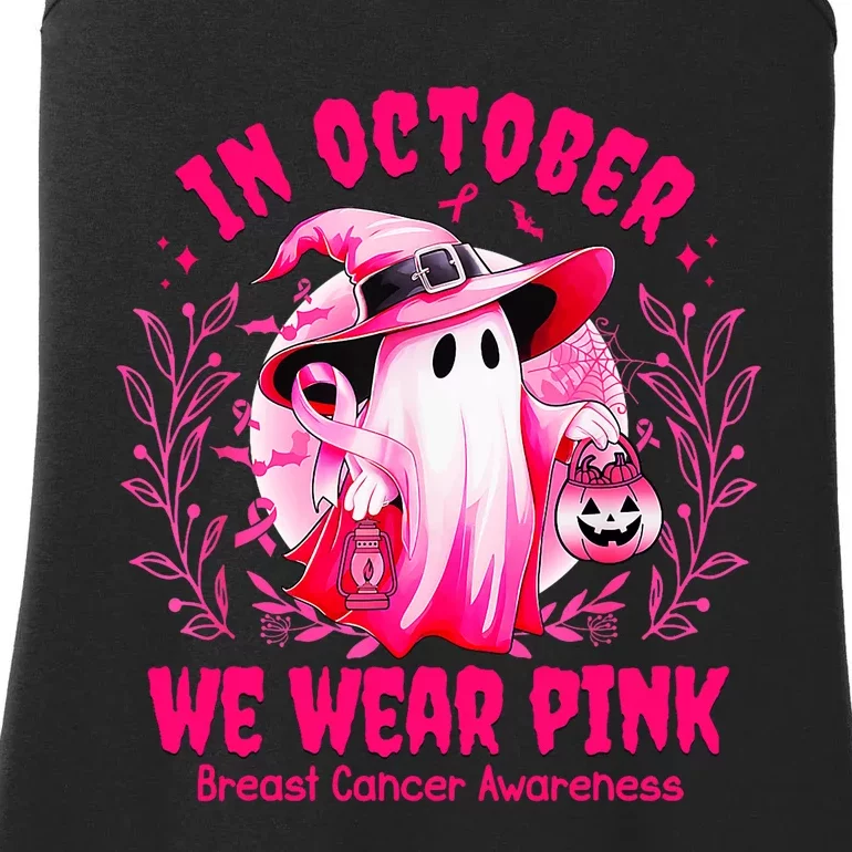 Breast Cancer In October We Wear Halloween Ladies Essential Tank