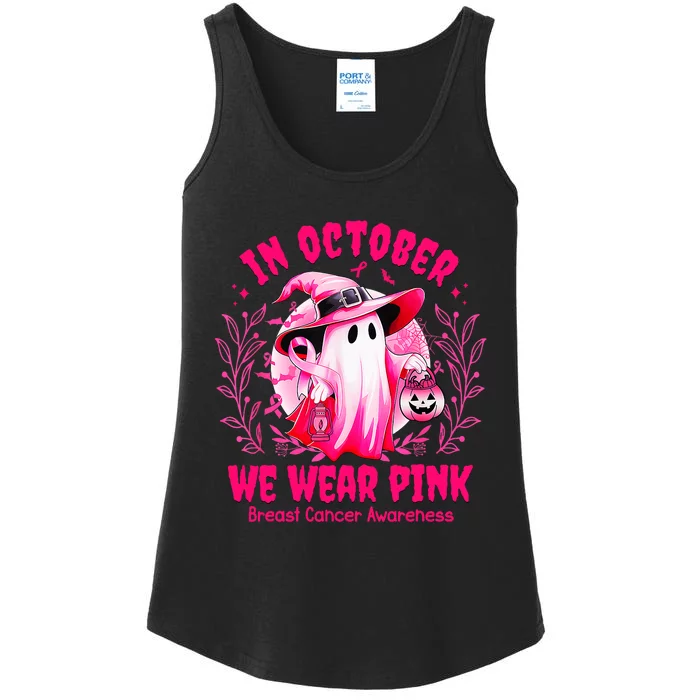 Breast Cancer In October We Wear Halloween Ladies Essential Tank