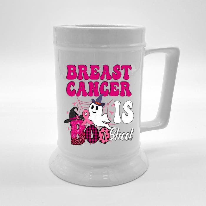 Breast Cancer Is Boo Sheet Halloween Breast Cancer Awareness Front & Back Beer Stein