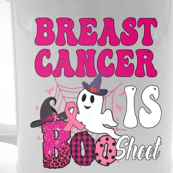 Breast Cancer Is Boo Sheet Halloween Breast Cancer Awareness Front & Back Beer Stein