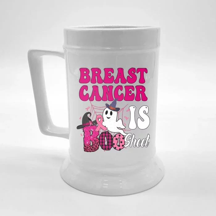 Breast Cancer Is Boo Sheet Halloween Breast Cancer Awareness Front & Back Beer Stein