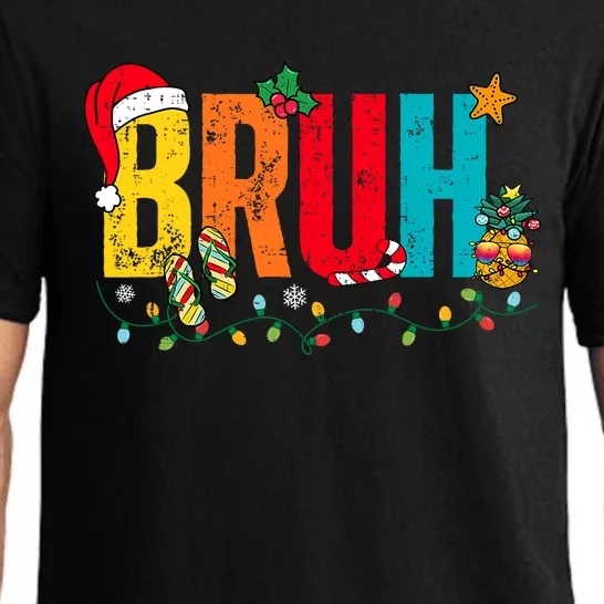 Bruh Christmas In July Summer Beach Vacation Pajama Set