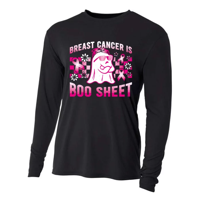 Breast Cancer Is Boo Sheet Halloween Breast Cancer Awareness Cooling Performance Long Sleeve Crew