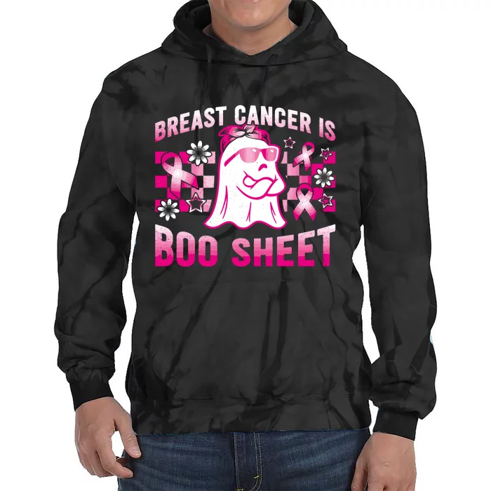 Breast Cancer Is Boo Sheet Halloween Breast Cancer Awareness Tie Dye Hoodie