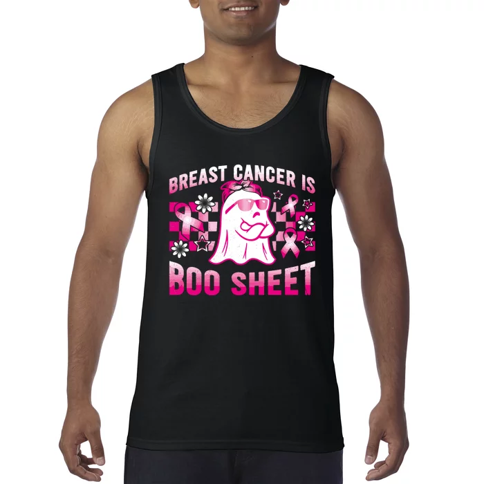 Breast Cancer Is Boo Sheet Halloween Breast Cancer Awareness Tank Top