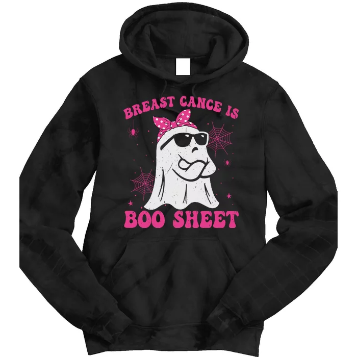 Breast Cancer Is Boo Sheet Halloween Breast Cancer Awareness Tie Dye Hoodie