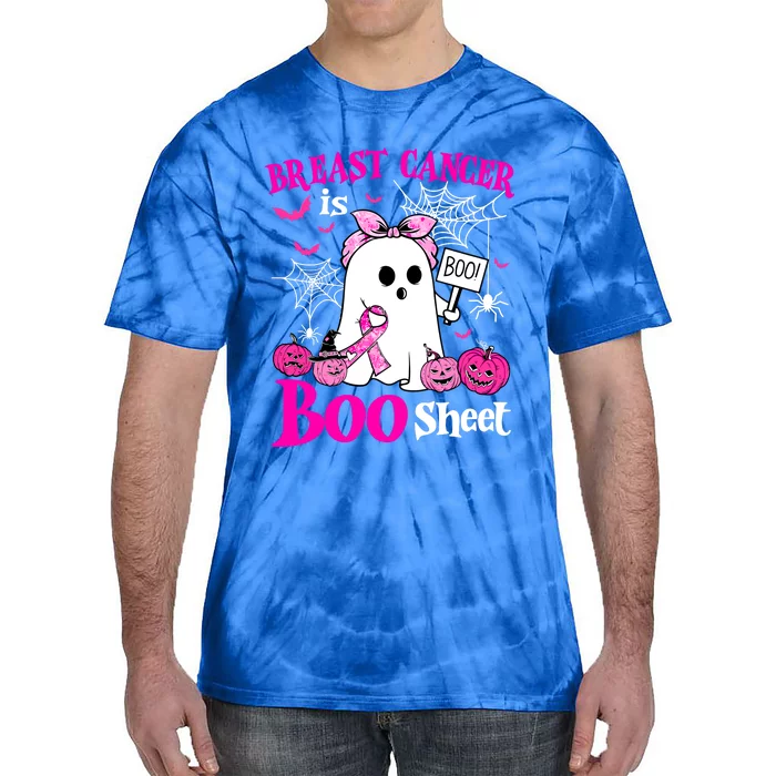 Breast Cancer Is Boo Sheet Halloween Breast Cancer Awareness Tie-Dye T-Shirt