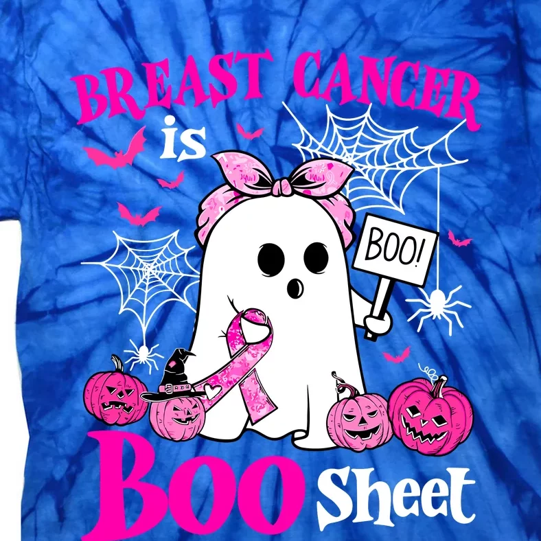 Breast Cancer Is Boo Sheet Halloween Breast Cancer Awareness Tie-Dye T-Shirt