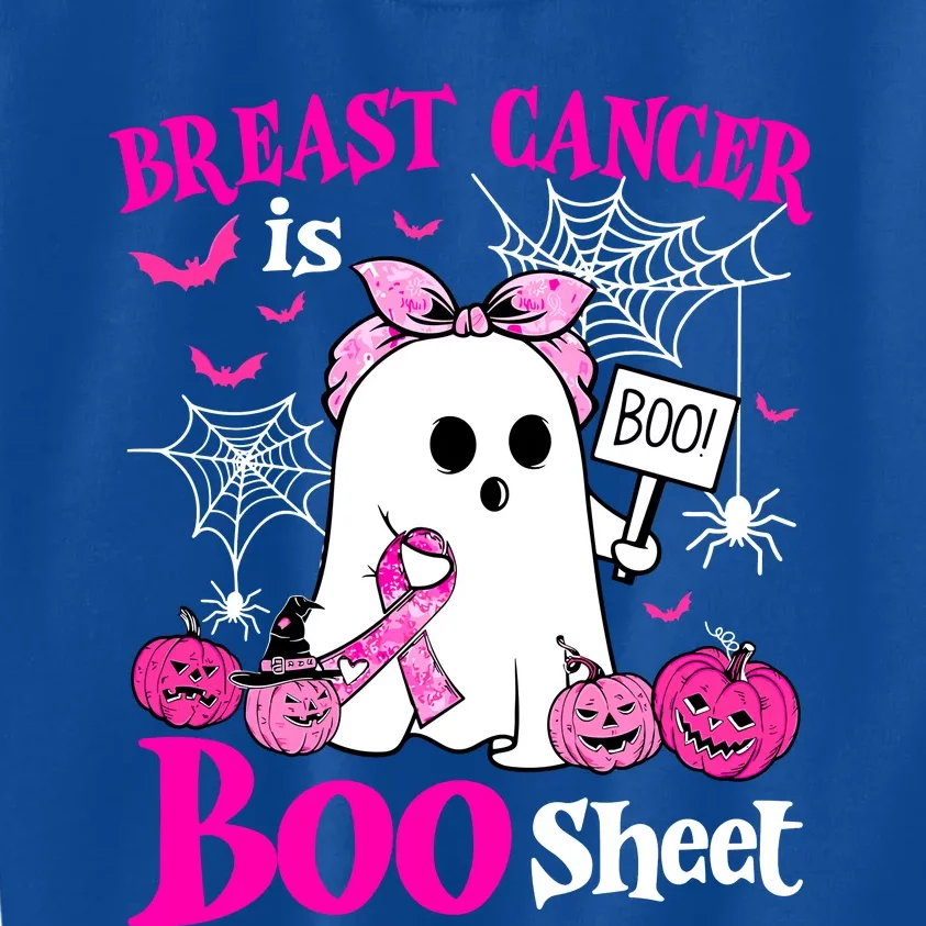 Breast Cancer Is Boo Sheet Halloween Breast Cancer Awareness Kids Sweatshirt