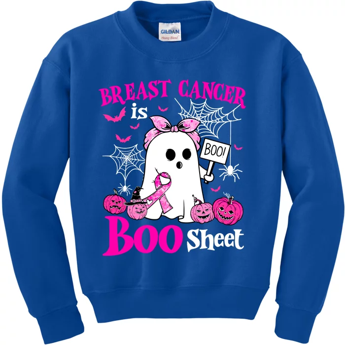 Breast Cancer Is Boo Sheet Halloween Breast Cancer Awareness Kids Sweatshirt