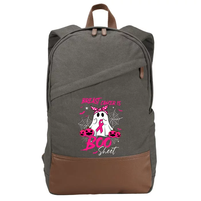 Breast Cancer Is Boo Sheet Halloween Breast Cancer Awareness Cotton Canvas Backpack