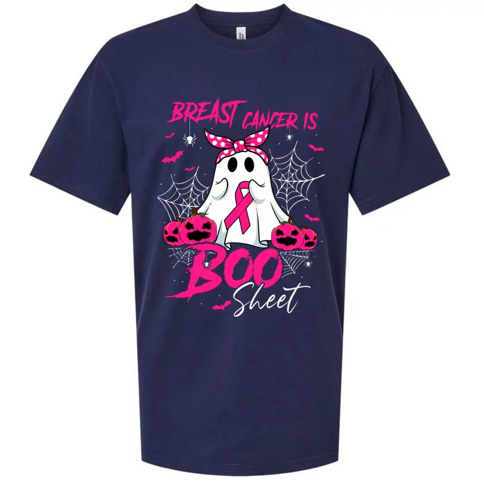 Breast Cancer Is Boo Sheet Halloween Breast Cancer Awareness Sueded Cloud Jersey T-Shirt