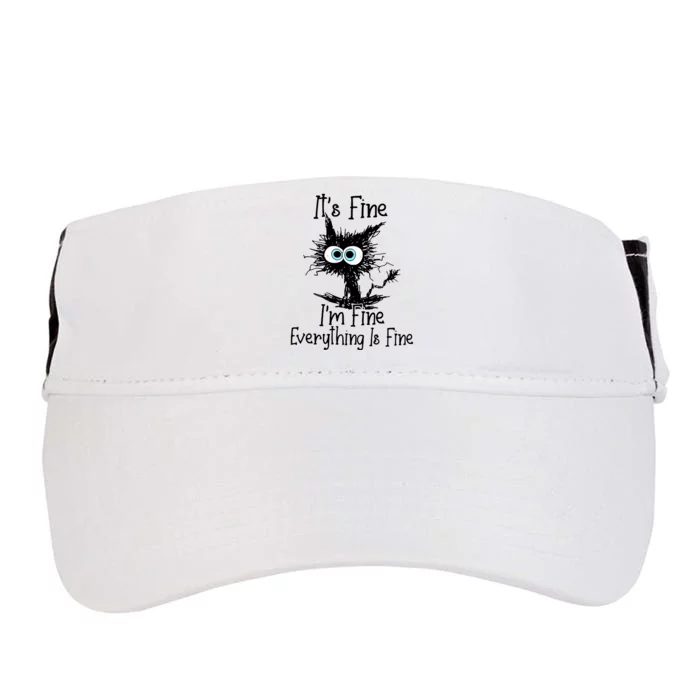 Black Cat It&39;S Fine I&39;M Fine Everything Is Fine Adult Drive Performance Visor