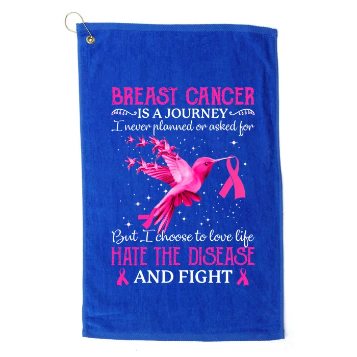 Breast Cancer Is A Journey Cancer Awareness Support Squad Gift Platinum Collection Golf Towel