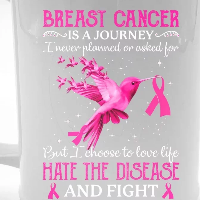 Breast Cancer Is A Journey Cancer Awareness Support Squad Gift Front & Back Beer Stein