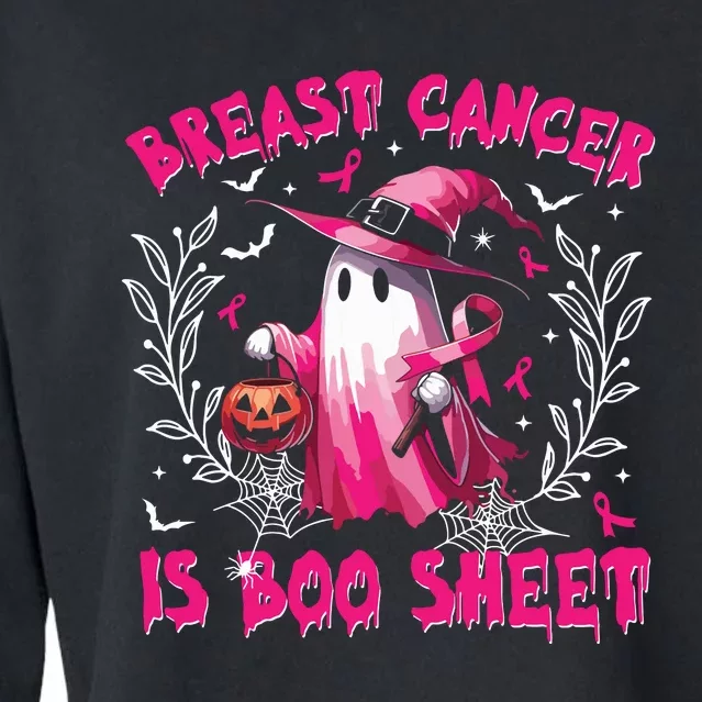 Breast Cancer Is Boo Sheet Halloween Breast Cancer Awareness Cropped Pullover Crew