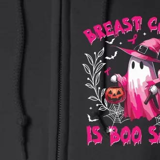 Breast Cancer Is Boo Sheet Halloween Breast Cancer Awareness Full Zip Hoodie