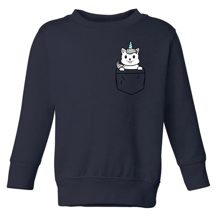 Baby Caticorn In Pocket Toddler Sweatshirt