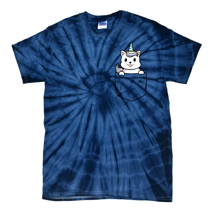 Baby Caticorn In Pocket Tie-Dye T-Shirt