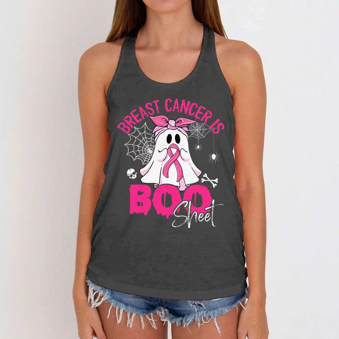 Breast Cancer Is Ghost Sheet P.Ink Breast Cancer Awareness Gift Women's Knotted Racerback Tank