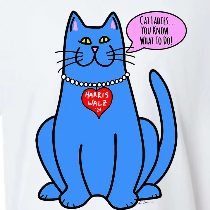 Blue Cat In Pearls Harris Walz 24 Sueded Cloud Jersey T-Shirt