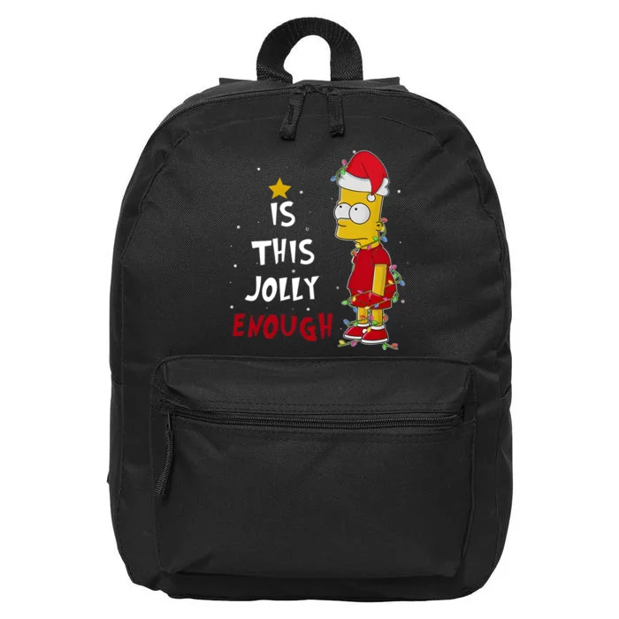 Bart Christmas Is This Jolly Enough 16 in Basic Backpack