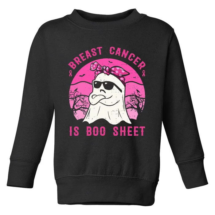 Breast Cancer Is Boo Sheet Breast Cancer Warrior Halloween Toddler Sweatshirt