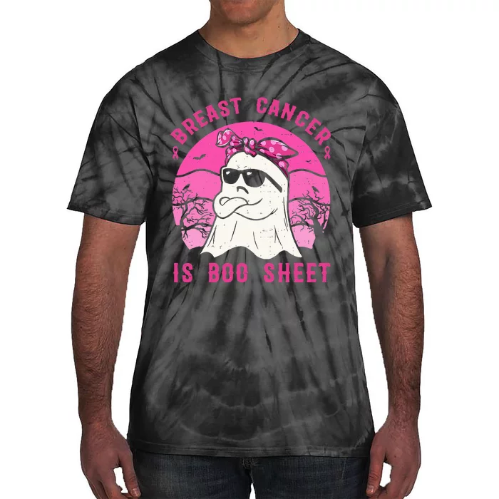 Breast Cancer Is Boo Sheet Breast Cancer Warrior Halloween Tie-Dye T-Shirt