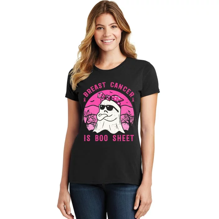 Breast Cancer Is Boo Sheet Breast Cancer Warrior Halloween Women's T-Shirt